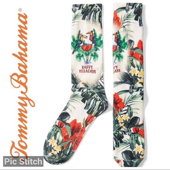 Tommy Bahama Drink To The Huladays Sublimated Sock - Picture 1 of 10